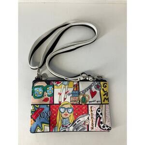 BRIGHTON SMALL MULTI COLOR AND PRINT NYLON CROSSBODY BAG